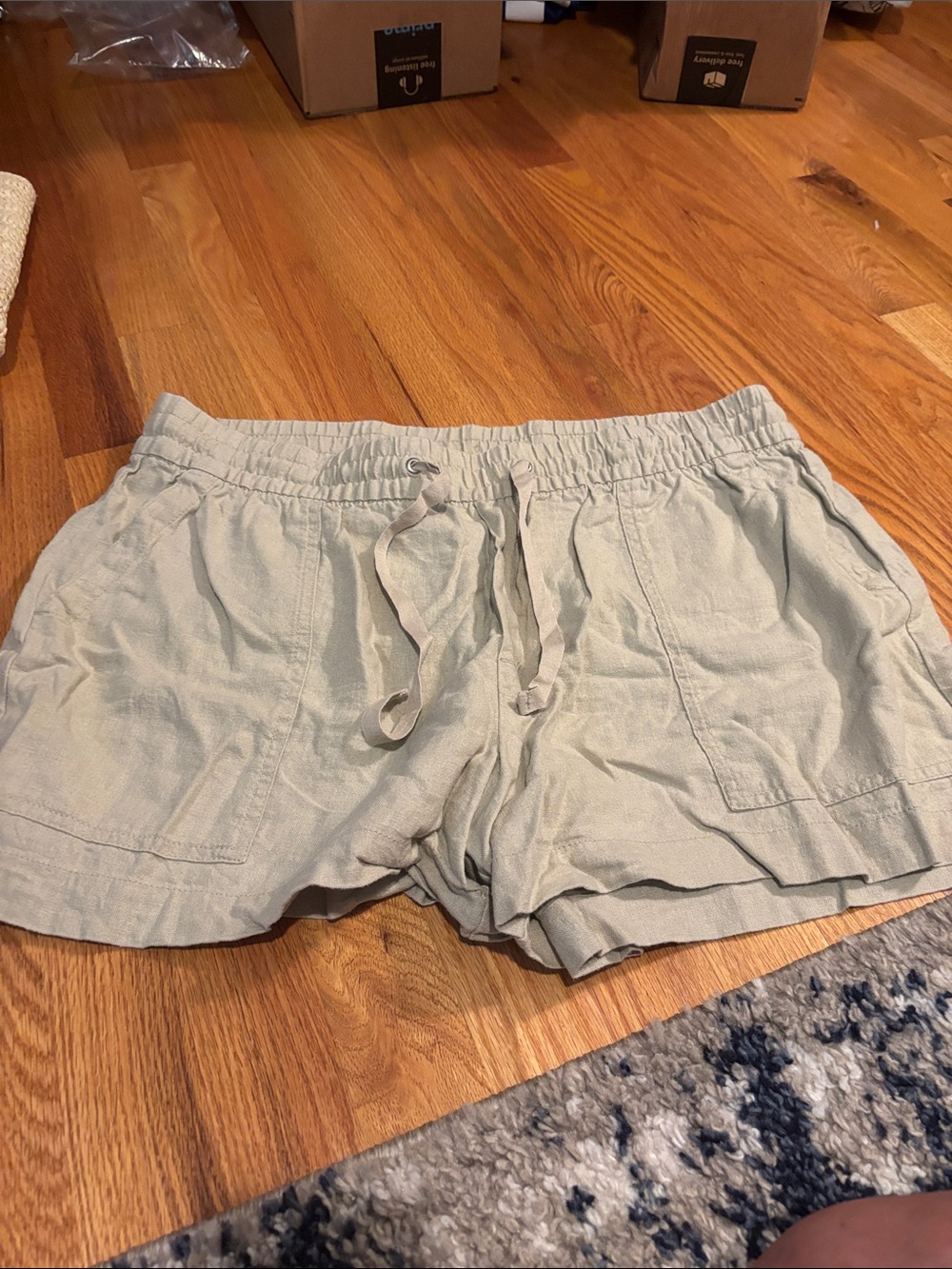 GAP Light tan Drawstring Linen-Blend Women's Shorts